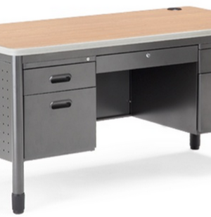 double steel office table